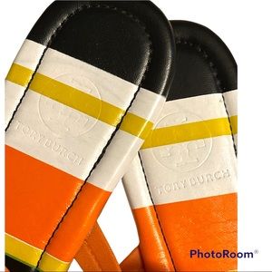 Striped Tory Burch sandals